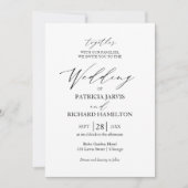 Elegante Minimalistische Schwarz-Weiß-Hochzeit Einladung (Vorderseite)