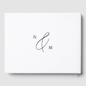 Elegante Minimalistische Schwarz-Weiß-Hochzeit Gästebuch (Rückseite)