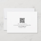 Elegante Minimalistische Schwarz-Weiß-Hochzeit RSVP Karte (Rückseite)