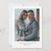 Elegante Minimalistische Schwarz-Weiß-Hochzeit Save The Date (Rückseite)