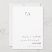 Elegante Minimalistische Schwarz-Weiß-Hochzeit Save The Date (Vorderseite)