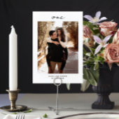 Elegante Minimalistische Schwarz-Weiß-Hochzeit Tischnummer