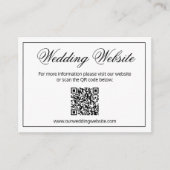 Elegante Minimalistische Schwarz-Weiß-Hochzeitsweb Begleitkarte (Vorderseite)
