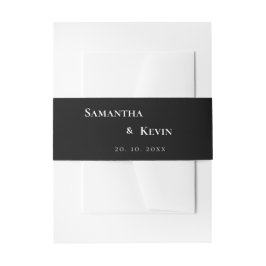 Elegante Minimalistische Schwarz-Weiß-Klassik-Hoch Einladungsbanderole