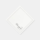 Elegante Minimalistische Schwarz & Weiß Kunst, Dic Serviette (Ecke)