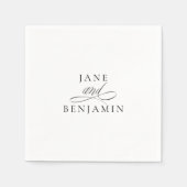 Elegante Minimalistische Schwarz & Weiß Kunst, Dic Serviette (Vorderseite)