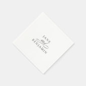 Elegante Minimalistische Schwarz & Weiß Kunst, Dic Serviette (Ecke)