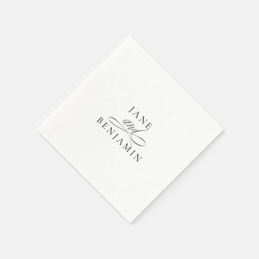 Elegante Minimalistische Schwarz & Weiß Kunst, Dic Serviette (Ecke)