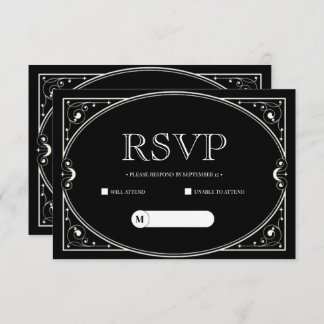 Elegante Minimalistische Schwarz-Weiß-Rsvp-Karte RSVP Karte