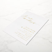 Elegante Minimalistische Schwarz-Weiß-Script-Hochz Folieneinladung (Gedreht)