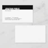 Elegante Minimalistische Schwarz-Weiß-Vorlage Visitenkarte (Vorne/Hinten)