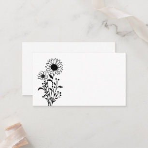 Elegante Minimalistische Schwarz-weiße Hochzeit Platzkarte