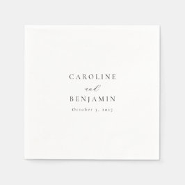 Elegante Minimalistische Schwarz-weiße Hochzeit Serviette