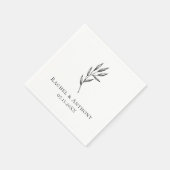 Elegante Minimalistische Schwarz-weiße Hochzeit Serviette (Ecke)