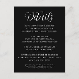 Elegante Minimalistische Schwarz-weiße Hochzeitdet Begleitkarte