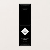 Elegante Minimalistische Schwarz-weiße Logokombina Visitenkarten (Außenseite Aufgefaltet)