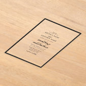 Elegante Minimalistische Schwarz-weiße Monogramm-H Acryleinladungen (Ablage )