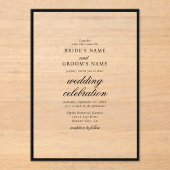 Elegante Minimalistische Schwarz-weiße Monogramm-H Acryleinladungen (Vorderseite)