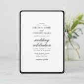 Elegante Minimalistische Schwarz-weiße Monogramm-H Einladung (Stehend Vorderseite)