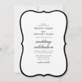 Elegante Minimalistische Schwarz-weiße Monogramm-H Einladung (Vorderseite)