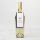 Elegante Minimalistische Schwarz-weiße Monogramm-H Flaschenanhänger (Auf Flasche)