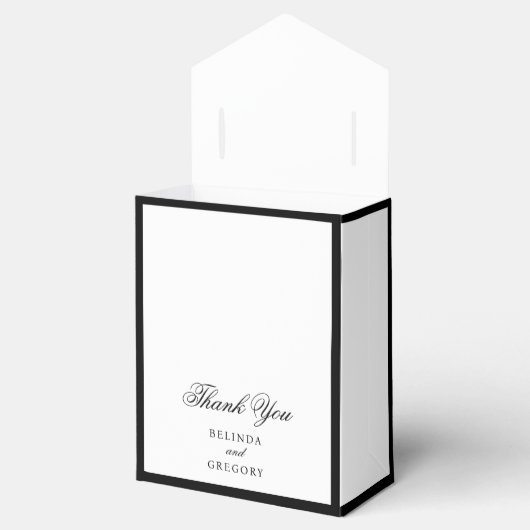 Elegante Minimalistische Schwarz-weiße Monogramm-H Geschenkschachtel (Geöffnet)