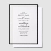 Elegante Minimalistische Schwarz-weiße Monogramm-H Pergament Einladungen (Versetzt)