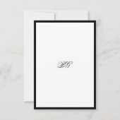 Elegante Minimalistische Schwarz-weiße Monogramm-H RSVP Karte (Rückseite)