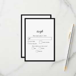 Elegante Minimalistische Schwarz-weiße Monogramm-H RSVP Karte