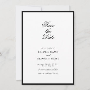 Elegante Minimalistische Schwarz-weiße Monogramm-H Save The Date