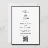 Elegante Minimalistische Schwarz-weiße Monogramm-H Save The Date (Vorderseite)