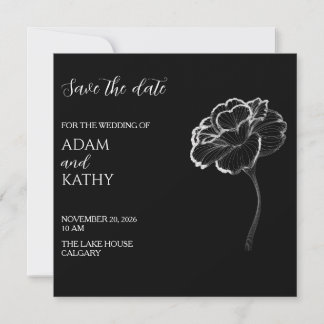 Elegante minimalistische schwarz-weiße Save-the-Da Save The Date