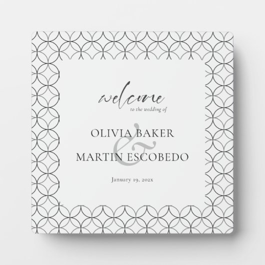 Elegante Minimalistische Schwarz-weiße Schaumplatt Fotoplatte (Vorderseite)