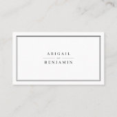 Elegante, minimalistische schwarz-weiße Website ei Platzkarte (Rückseite)