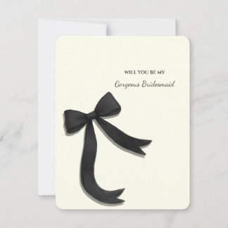 Elegante Minimalistische Schwarze Bogen Brautjungf Einladung