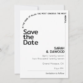 Elegante Minimalistische Schwarze Heirat Save The Date