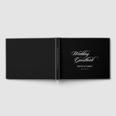 Elegante Minimalistische Schwarze Hochzeit Gästebuch (Voll)