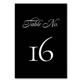 Elegante Minimalistische Schwarze Hochzeit Tischnummer