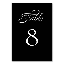 Elegante Minimalistische Schwarze Hochzeit Tischnummer