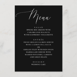 Elegante Minimalistische Schwarze Kalligraphie Hoc Menükarte