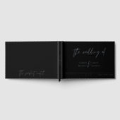 Elegante minimalistische schwarze Kalligraphiefoli Gästebuch (Voll)