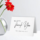 Elegante Minimalistische Schwarze Schrift Moderne  Dankeskarte