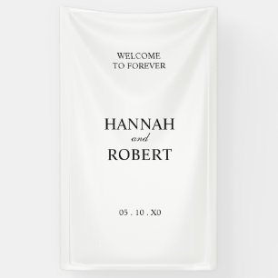 Elegante minimalistische schwarze und weiße Hochze Banner