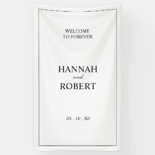Elegante minimalistische schwarze und weiße Hochze Banner