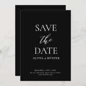Elegante Minimalistische Schwarzkalligraphie Save The Date (Vorne/Hinten)