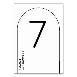 Elegante Minimalistische Schwarzwaldhochzeit Tischnummer