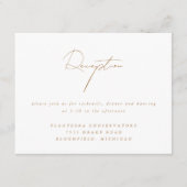 Elegante Minimalistische Script Gold Hochzeit Empf Begleitkarte (Vorderseite)