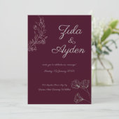 Elegante Minimalistische Script-Hochzeit Einladung (Stehend Vorderseite)