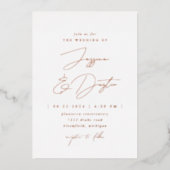 Elegante Minimalistische Script-Hochzeit Folieneinladung (Vorderseite)