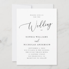 Elegante Minimalistische Script-Hochzeit | Formale Einladung
